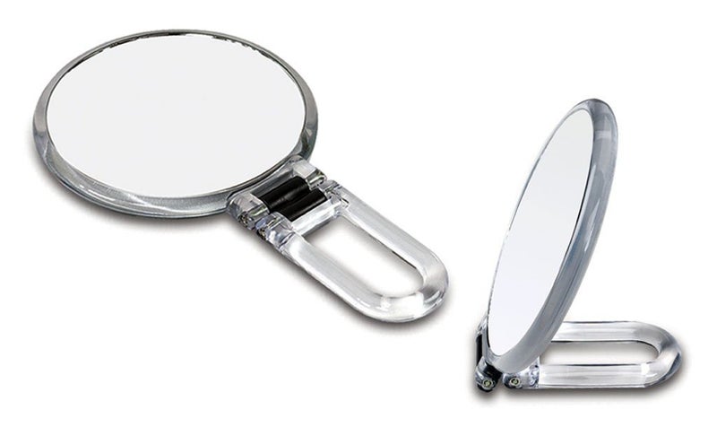 Danielle Creations 5.5-Inch Folding 2-Sided Hand Mirror, 10x Magnification, Acrylic