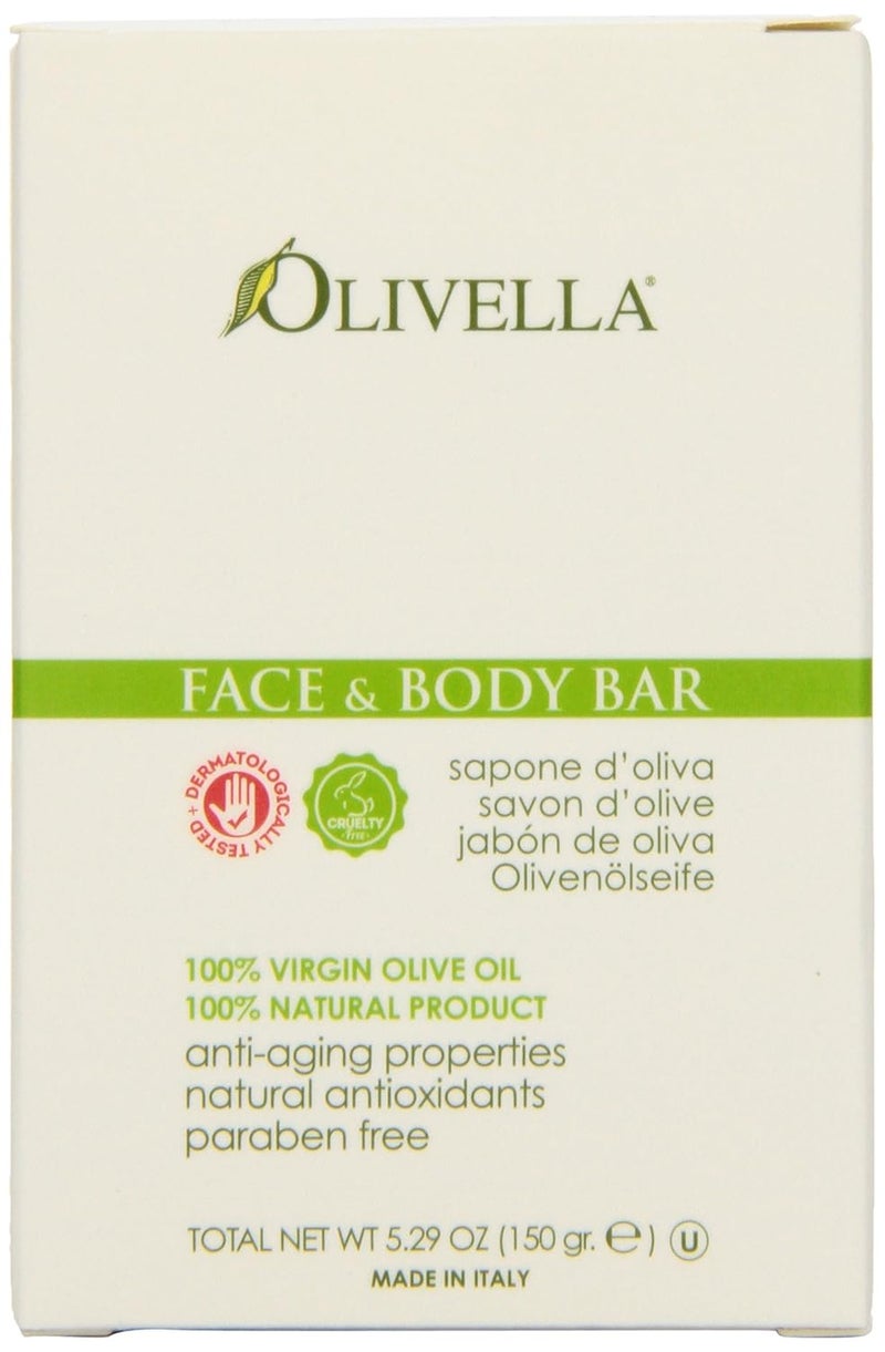 Olivella Face and Body Soap Scented AllNatural 100 Virgin Olive Oil from Italy 529Ounce Bars Pack of 12