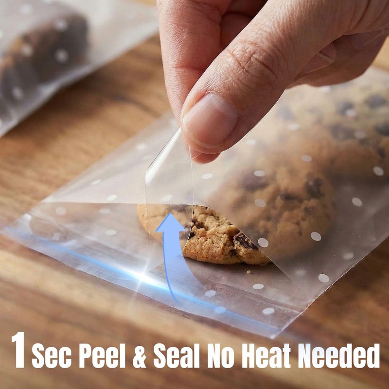 COMELY 200PCS Clear Cellophane Cookie Bags 4x6 Inches, Self Sealing Treat Bags for Packaging with Thank You Stickers, for Bake Sale, Party Favors, Holiday Gift, Food Safe - Image 3