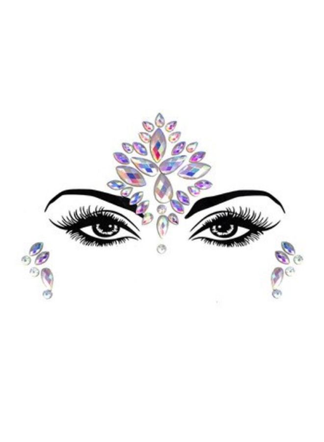 Luminous Mermaid Princess Face Gems Crystal Sticker - Image 1