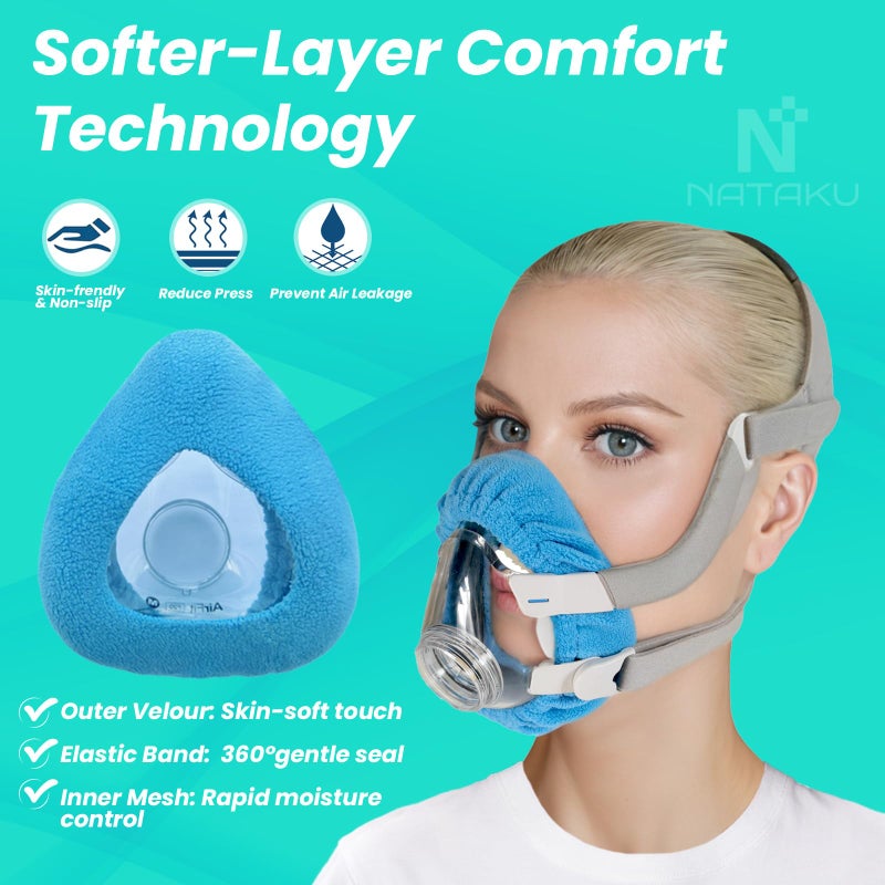 NATAKU 4-Pack Medium CPAP' Mask Liners Compatible with F20 Full Face Masks Cushion, Reusable Comfort Cushion Covers, Absorb Facial Oils and Moisture to Improve Mask Wear Experience - Image 4