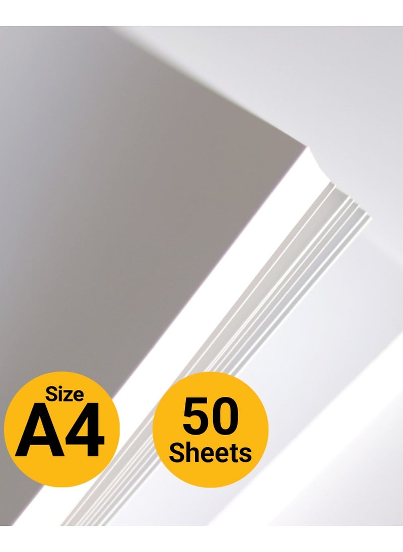 firstnock - A4 Art Matt White Cardstock Paper 350GSM 50 Sheets Card Stock for Brochures, Business Card, Art Prints, Educational Materials, Invitations, Menus, DIY Projects Card Paper Blank White Cards - Image 1