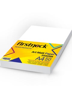 A4 Art Matt White Cardstock Paper 350GSM 50 Sheets Card Stock for Brochures, Business Card, Art Prints, Educational Materials, Invitations, Menus, DIY Projects Card Paper Blank White Cards