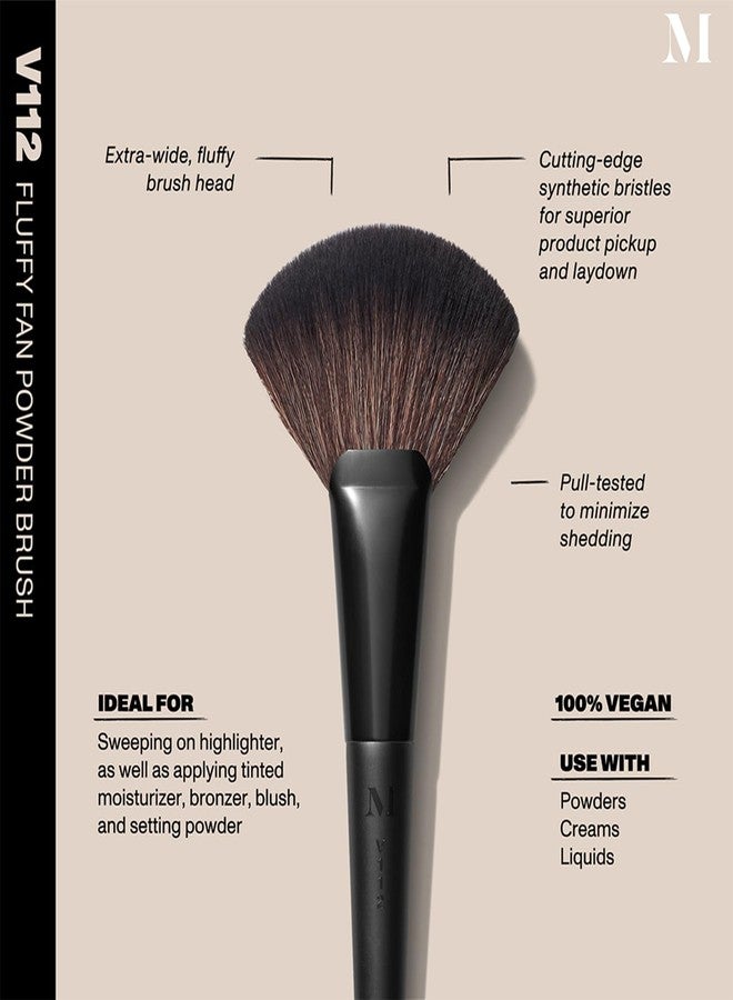 Morphe Fluffy Fan Highlighter Brush - Extra-Wide Makeup Brush with Multifunctional Tip - Cutting-Edge Synthetic Bristles for Product Pickup & Laydown - 100% Vegan - V112 (1 Count) - Image 3