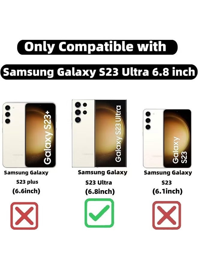 For Samsung Galaxy S23 Ultra Case Magnetic,for Women Girl Soft Cute Luxury Love Heart Plating Bling Gradient Glitter Phone Case Compatible with MagSafe Clear Shockproof Back Cover 6.8”(Pink) - Image 2