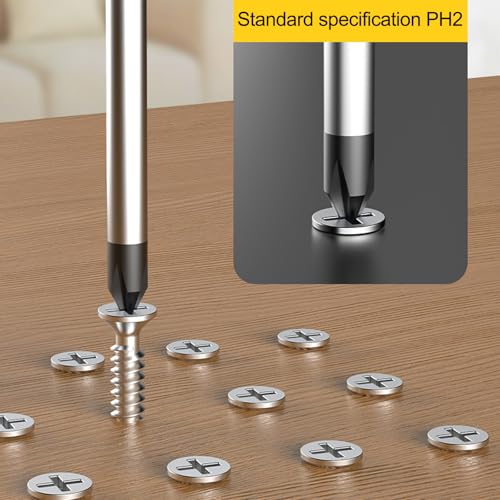 Sipery 2 Pack Phillips Screwdriver - 4 Inch Shaft, Cross-head 6mm PH2 Magnetic Extended Screwdriver With Rubber Handle - Image 5