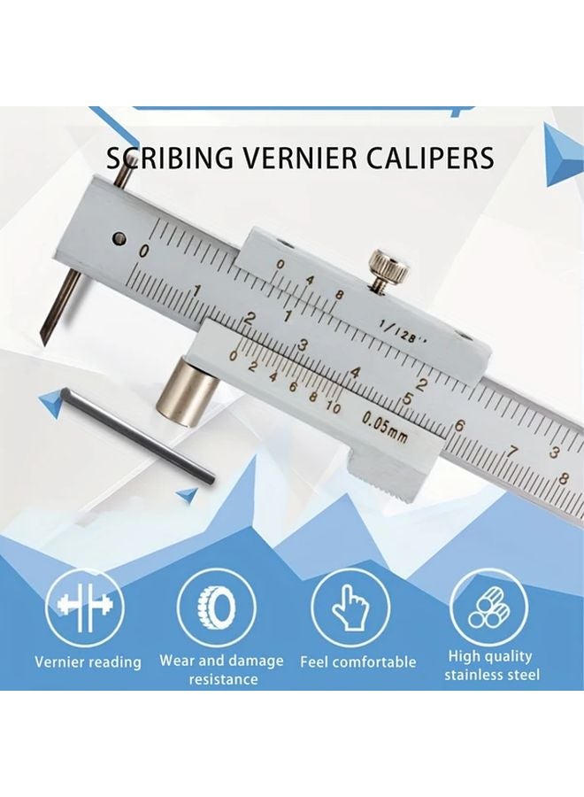 1pc Stainless Steel Parallel Marking Vernier Caliper 0 200mm High Precision Industrial Measurement Tool - Image 1