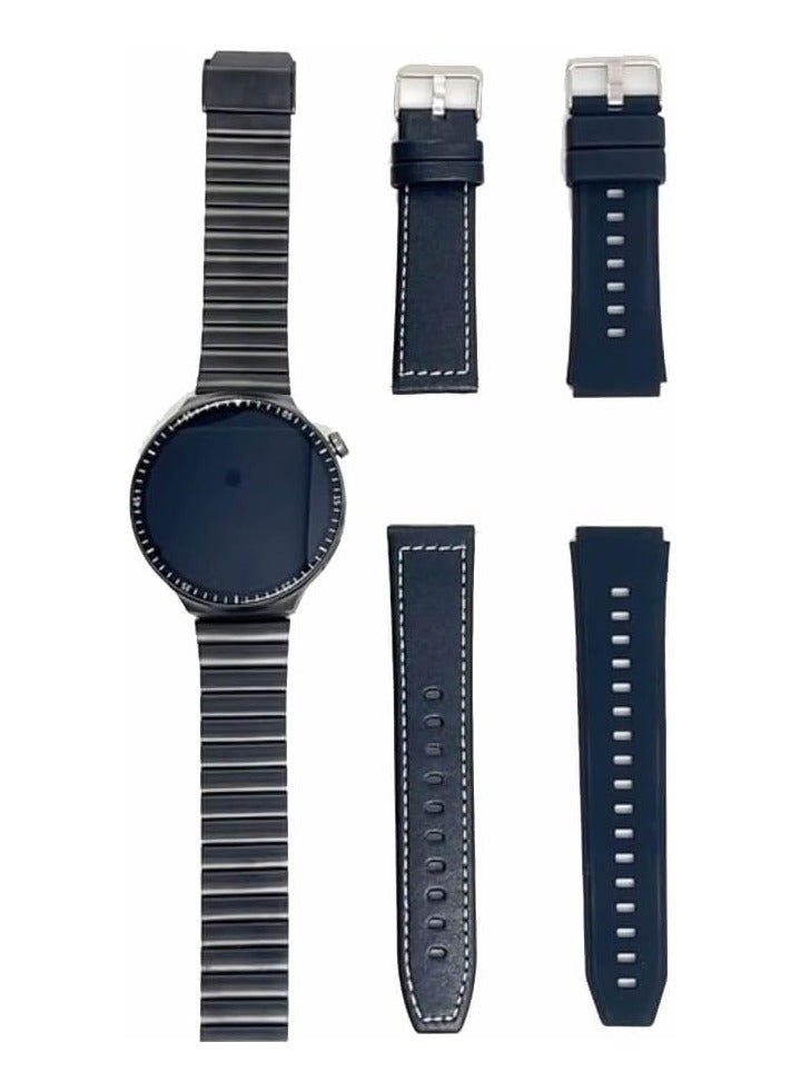 Haino Teko Haino Teko RW-55 Smartwatch – Curved AMOLED Display, 3 Interchangeable Straps & USB Charging Cable (Black) - Image 5