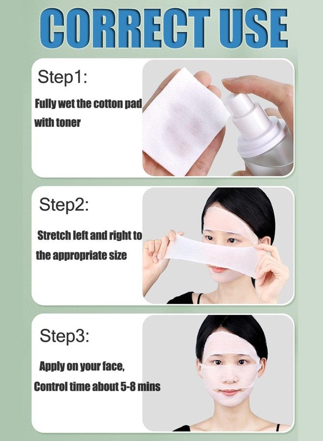 Elandy 200PCS Makeup Wet Cotton Pads for Face Stretchable Wet Compress Cosmetic Cotton Pads with Hole Tear Mask Paper Towel Makeup Remover Cotton Sheets Moisturizing Facial Makeup Pads - Image 5