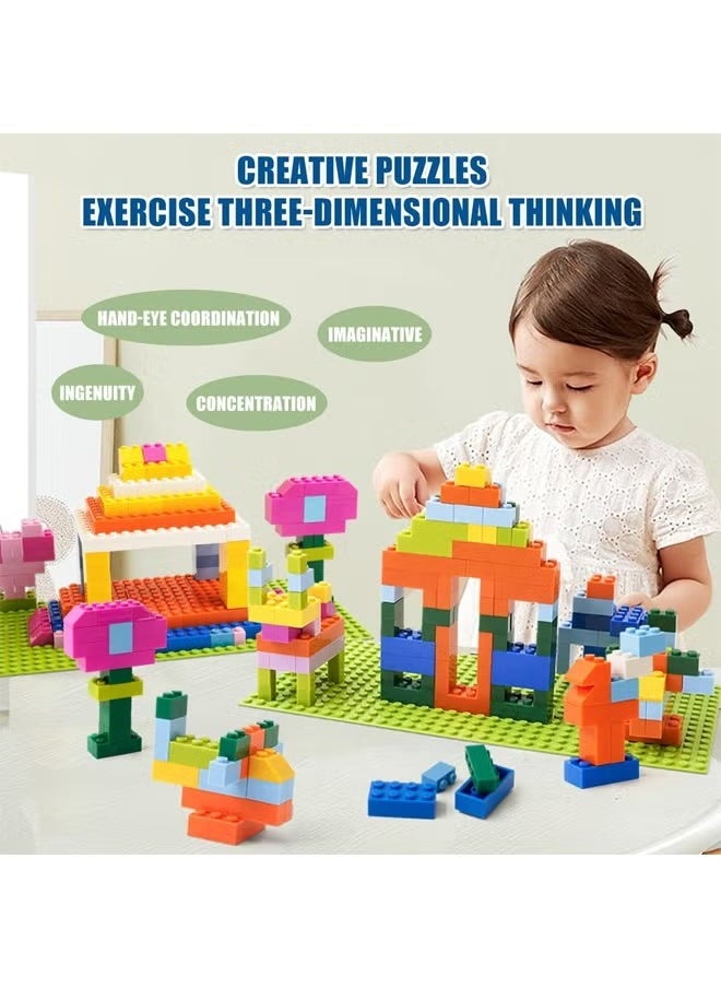 4-In-1 Multi Activity Table Set, Kids Building Blocks Table With 600 blocks, Learning Play Table Toys, Multi-Functional Educational Block Table, Activity Table and Chair Set with Storag, Activity Table With Lacquer Board And Drawing Board, 4 Storage Boxes 4 Aadjustable Table Legs, Gift for Kids 3+ Years