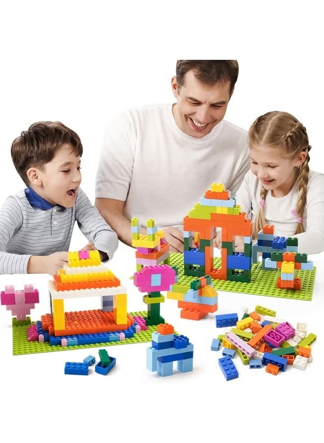 4-In-1 Multi Activity Table Set, Kids Building Blocks Table With 600 blocks, Learning Play Table Toys, Multi-Functional Educational Block Table, Activity Table and Chair Set with Storag, Activity Table With Lacquer Board And Drawing Board, 4 Storage Boxes 4 Aadjustable Table Legs, Gift for Kids 3+ Years