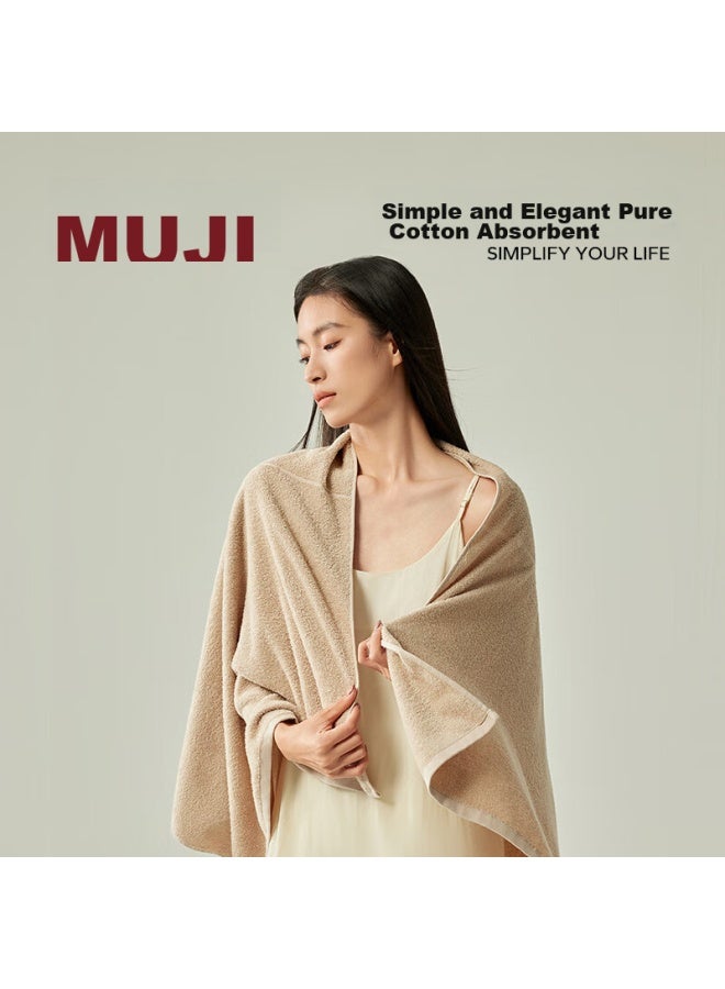MUJI منشفة استحمام موجي، قطن شينجيانغ، صديقة للبشرة، 100% قطن نقي، ماصة، منخفضة التساقط، سريعة الجفاف، منشفة استحمام كبيرة من الفئة A للنساء، وردي مدخن - Image 3