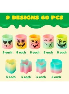 JOYIN 60 Pcs Spring Rainbow Party Favor Mini Plastic Coil Spring Toy Fidget Stress Coil Mini Springs Bulk Toys For Carnival Prize Birthday Goodie Bag Stuffers  - Image 3