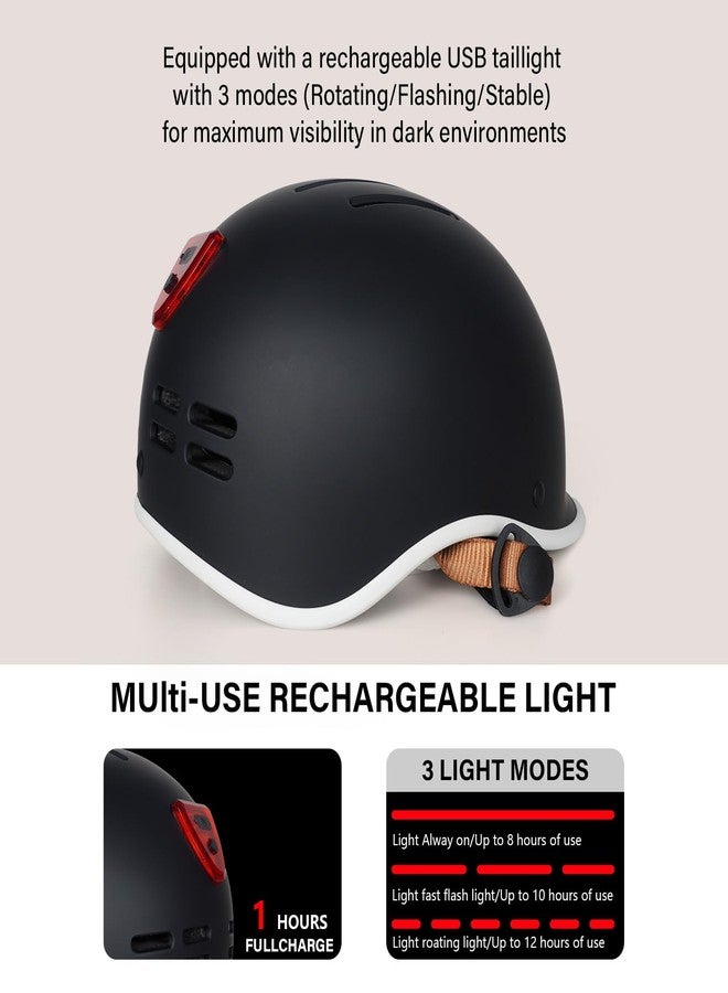 Exclusky Bike Helmet for Adults,Adjustable Cycling Helmet for Men & Women Safety Certified Bicycle Helmet for Commuting, Road Biking, Skating with USB Rechargeable Rear Light - Image 2