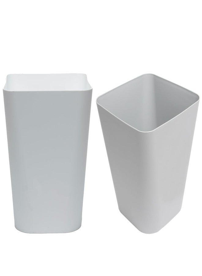 Gluman Open-Top Waste Bin for Home and Office | High Grade Plastic | Conveniently Small and Portable Size | Durable & Long-lasting (7 Litre Bin) (Grey (Pack of 2)) - Image 1