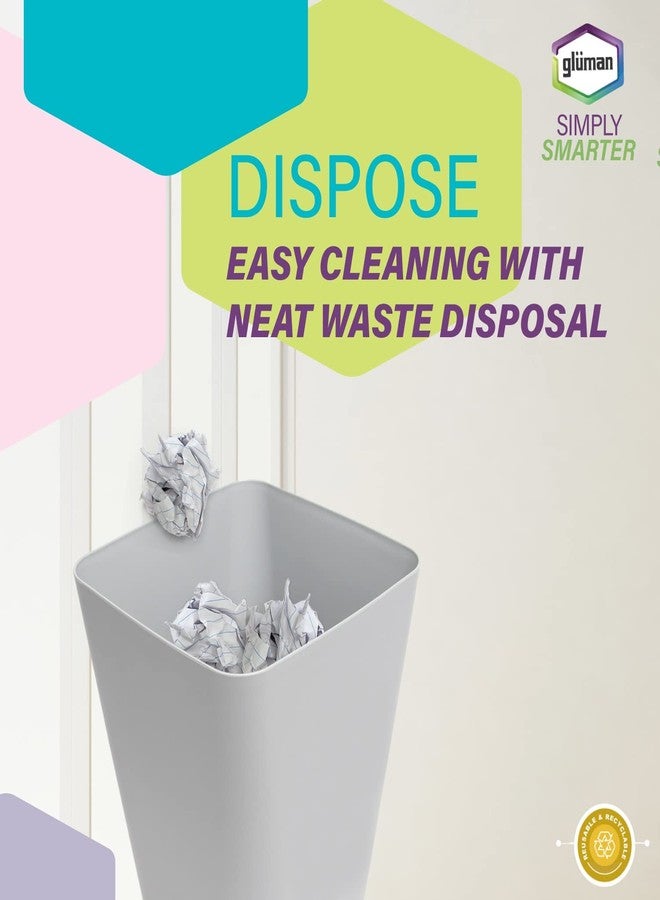 Gluman Open-Top Waste Bin for Home and Office | High Grade Plastic | Conveniently Small and Portable Size | Durable & Long-lasting (7 Litre Bin) (Grey (Pack of 2)) - Image 3