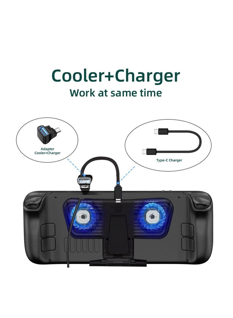 SYOSI USB-C USB3.0 Male to Dual Type-A OTG and Type-C Female Data Power Splitter Adapter Angled 10Gbps Compatible with Steam Deck Laptop - Image 2