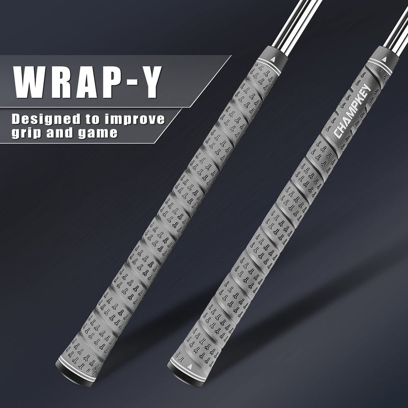 CHAMPKEY Y-WRAP Golf Grips (Grey, Standard) - Image 2