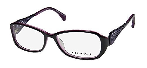 Koali 6920k Womens/Ladies Rxable Hip & Chic Designer Full-rim Eyeglasses/Glasses (53-15-135, Black / Purple) - Image 1