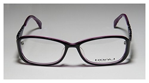 Koali 6920k Womens/Ladies Rxable Hip & Chic Designer Full-rim Eyeglasses/Glasses (53-15-135, Black / Purple) - Image 3