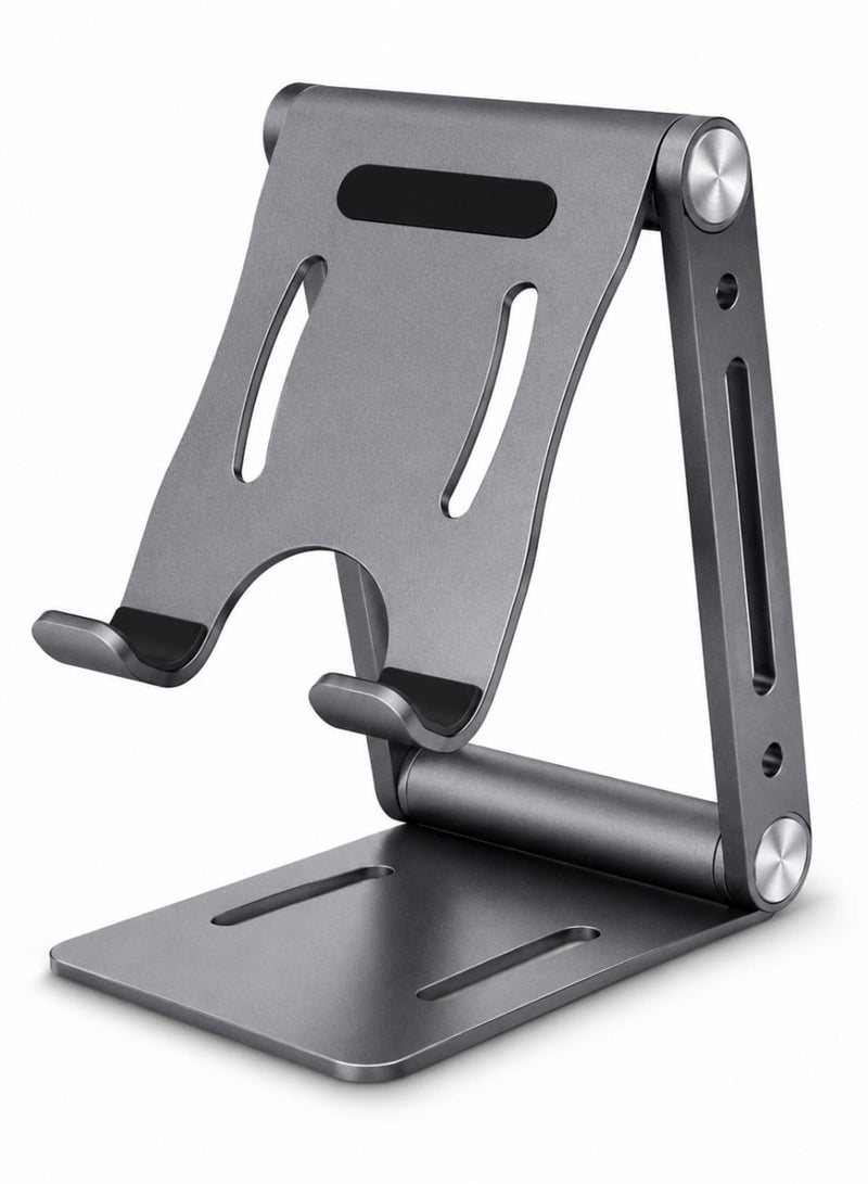 Vierex Universal Aluminum Desk Phone Stand, Multi-Angle Adjustable Foldable Cradle Holder Bracket for Smartphones, E-Readers and Mini Tablets - Image 3