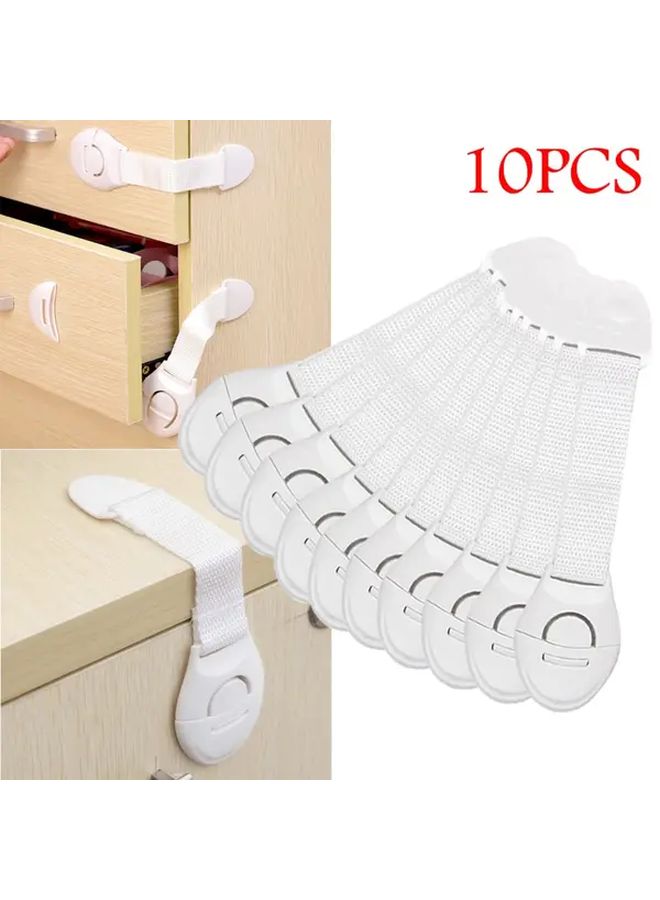 10 White Plastic Adjustable Drawer Refrigerator Cabinet Door Safety Locks For Cabinets Drawers Furniture 10pcs - Image 3