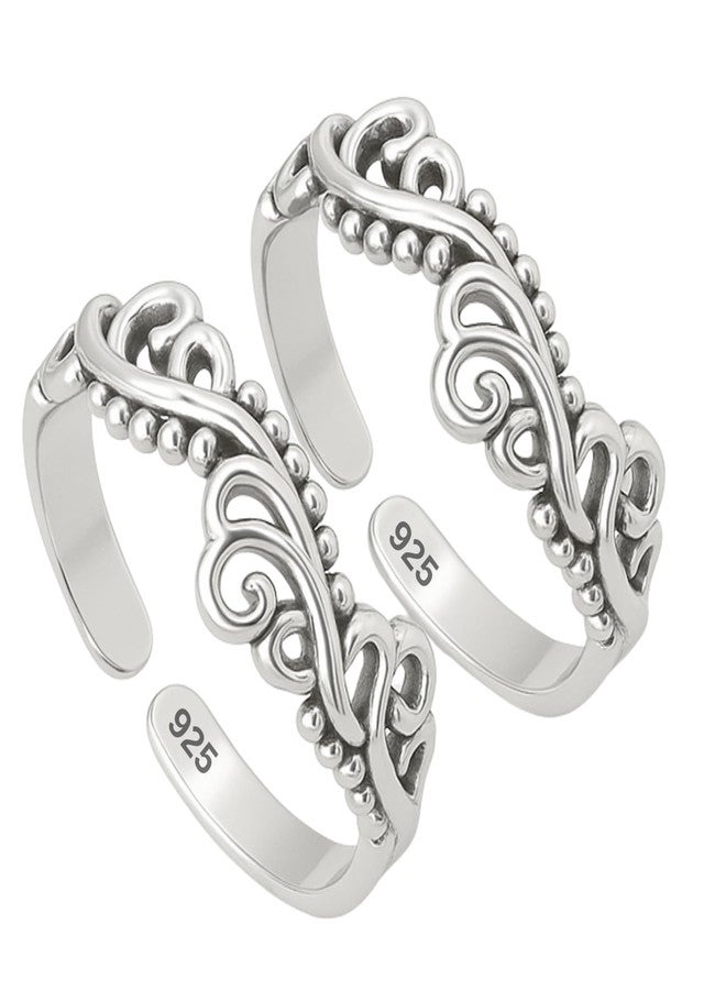 DARSHRAJ Sterling Silver Toe Rings For women| 925 Hallmarked Jewelry | Lightweight | Foot accesories | Handmade | Statment Gift For Mother | Sister | Friend | - Image 1
