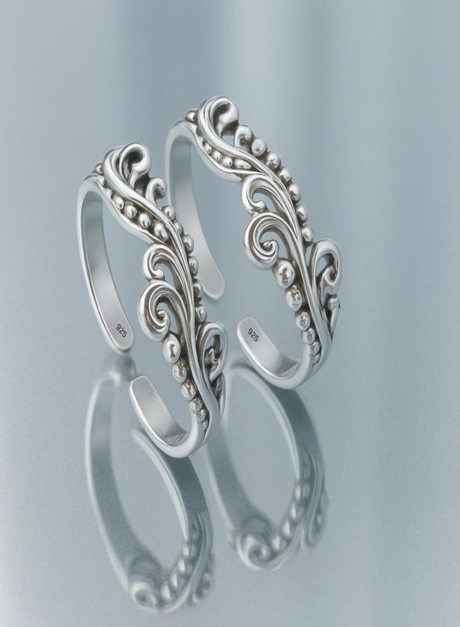 DARSHRAJ Sterling Silver Toe Rings For women| 925 Hallmarked Jewelry | Lightweight | Foot accesories | Handmade | Statment Gift For Mother | Sister | Friend | - Image 3