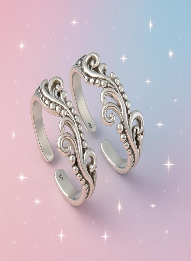 DARSHRAJ Sterling Silver Toe Rings For women| 925 Hallmarked Jewelry | Lightweight | Foot accesories | Handmade | Statment Gift For Mother | Sister | Friend | - Image 5