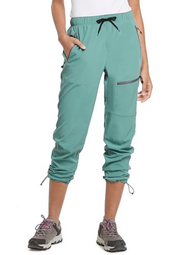 baleaf Cargo Pants for Women Petite Joggers Lightweight Quick Dry Pant Water Resistant 27'' Travel Workout Athletic Pond Size M - Image 2
