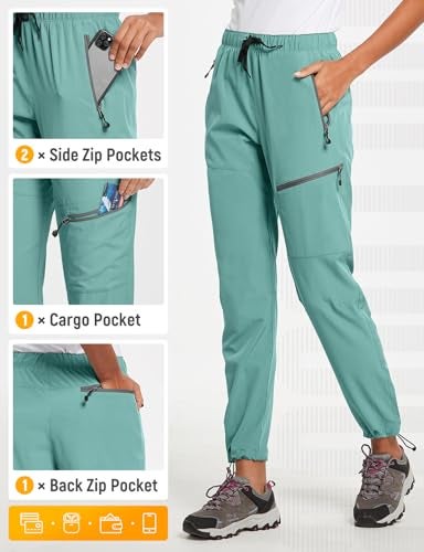 baleaf Cargo Pants for Women Petite Joggers Lightweight Quick Dry Pant Water Resistant 27'' Travel Workout Athletic Pond Size M - Image 5