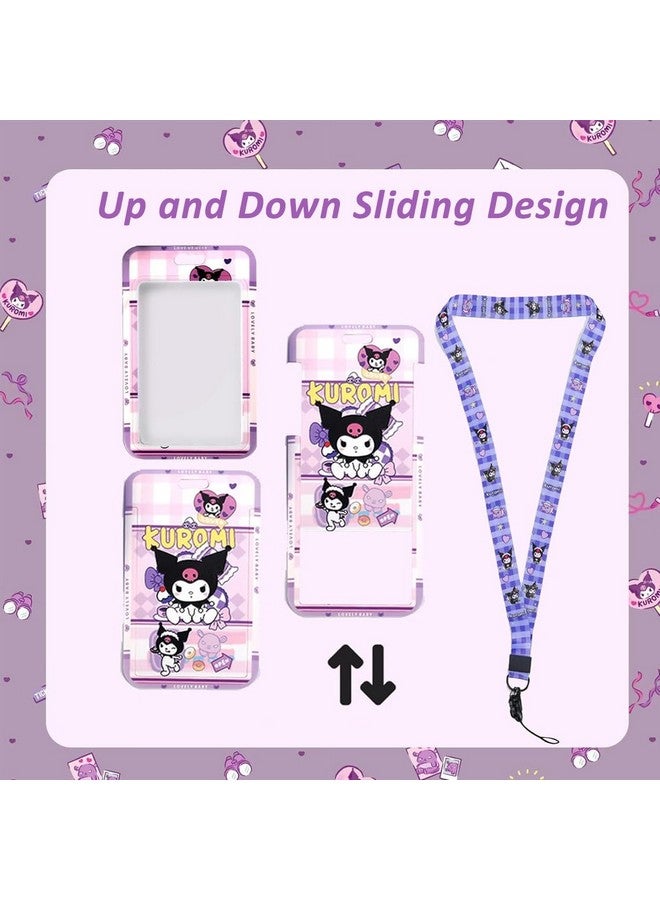 HASTHIP HASTHIP® 23Pcs Kawaii Kuromi School Supplies Set, Kawaii Stationeries Set with Notebook Pencil Pouch, Click Pens, Card Holder, Book Markers, 50Pcs Kuromi Stickers, Note Stickers, Girls School Gift Set  - Image 3