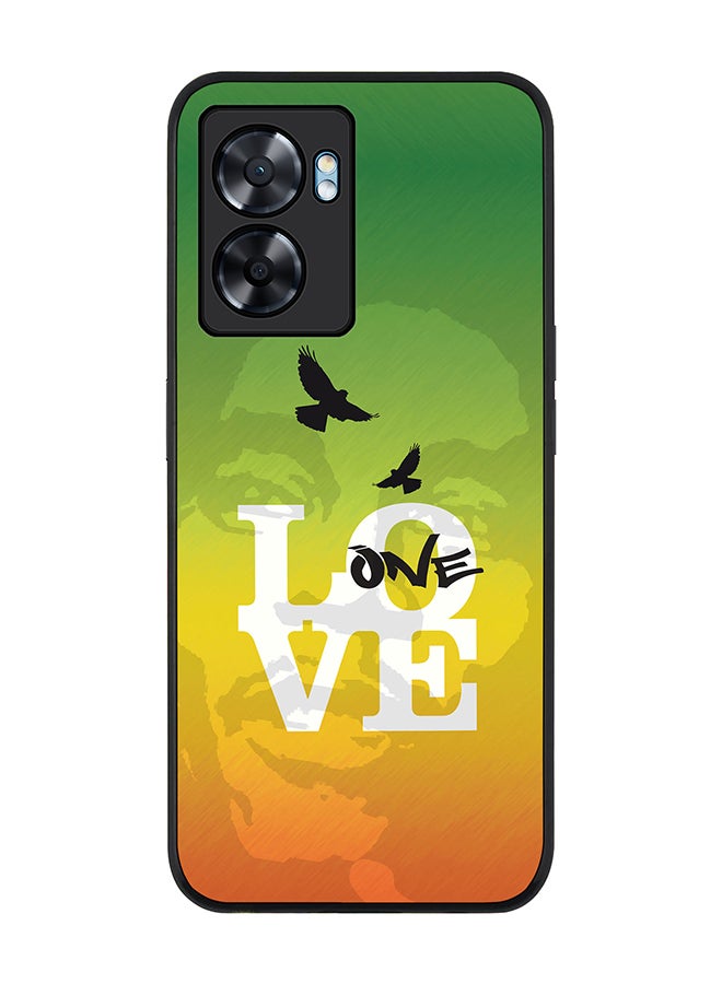 Stylizedd Rugged Black edge case for Oppo A77 5G / Oppo A57 5G, Slim fit Soft Case Flexible Cover - One Love - Image 1