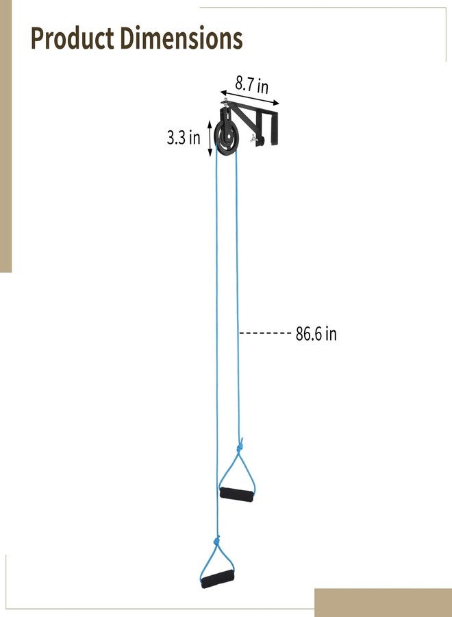 NIMBLOOM Shoulder Pulley for Physical Therapy, Over The Door Pulley Rehab Exercise, Metal Bracket, Adjustable Rope, 360° Rotation, Upper Limb Training Exercise Pulley for Injury Rehab Recovery Stretching - Image 4