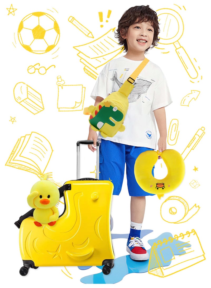 موفانت مجموعة حقائب سفر للأطفال مقاس 20 بوصة، مجموعة حقائب سفر بعجلات، حقيبة سفر بعجلات مع قفل بكلمة مرور، حقائب سفر بعجلات للأطفال، للبنات والأولاد والأطفال الصغار - Image 3