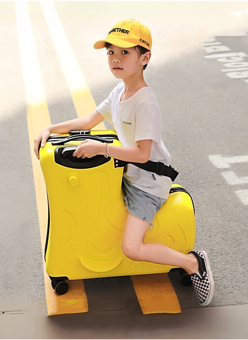 Moovant 4PCS 20" Kid's Ride-on Travel Suitcase Set, Rolling Luggage Set with Wheels, Carry Trolley Luggage with Password Lock, Children's Ride On Trolley Luggage, for Girls Boys Toddlers Children  - Image 4