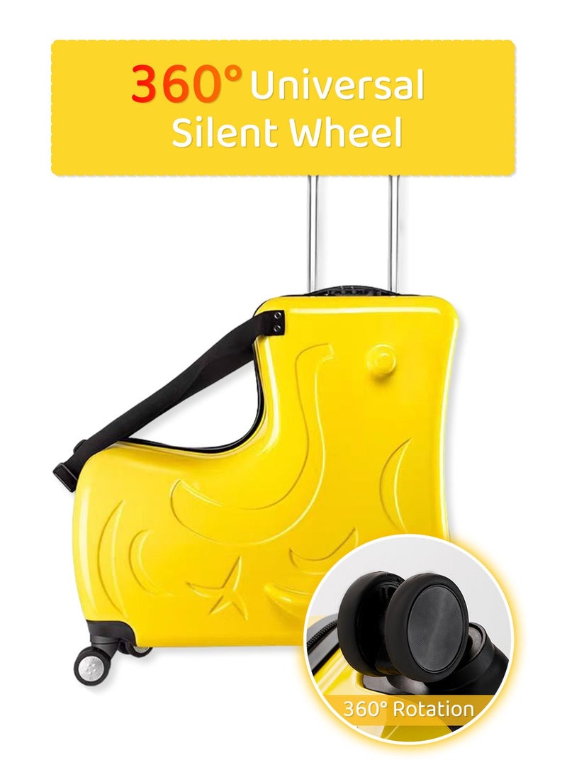 Moovant 4PCS 20" Kid's Ride-on Travel Suitcase Set, Rolling Luggage Set with Wheels, Carry Trolley Luggage with Password Lock, Children's Ride On Trolley Luggage, for Girls Boys Toddlers Children  - Image 5