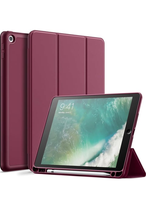 iPad 9.7 Case 2018 2017 Model 6th 5th Generation Smart Cover with Pencil Holder and Soft Baby Skin Silicone Back and Full Body Protection Auto Wake Sleep Cover