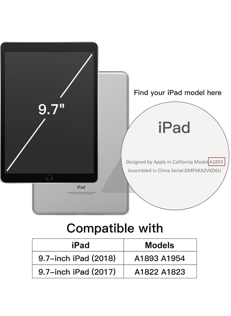 MIGOFAST iPad 9.7 Case 2018 2017 Model 6th 5th Generation Smart Cover with Pencil Holder and Soft Baby Skin Silicone Back and Full Body Protection Auto Wake Sleep Cover - Image 2