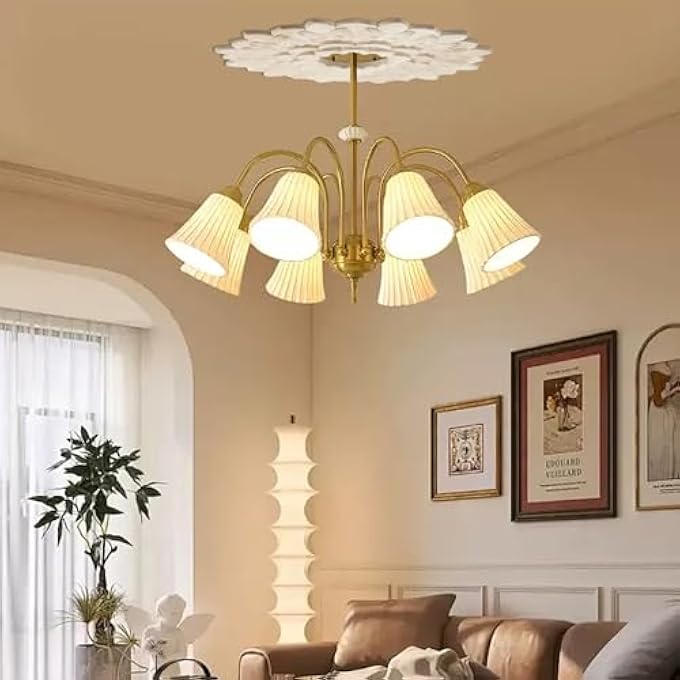 WOODEN CEILING FAN MEDALLION MOLDED WOOD CARVED FLOWER LIGHT CEILING COVER LIGHTING CEILING MEDALLION HOME DECORATIVE FOR LIGHT FIXTURES CEILING FANS CHANDELIERS, 12" OD X 3.15" ID - Image 2