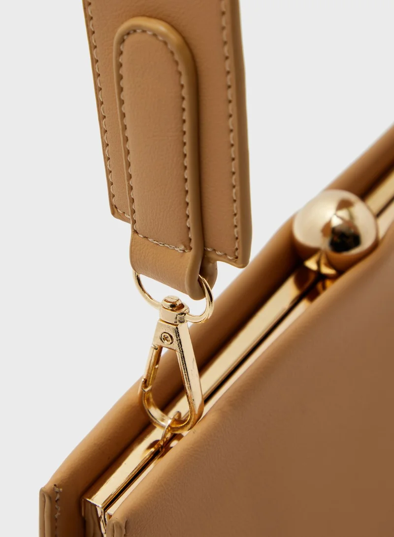 ELLA Clasp Top Wide Strap Handbag