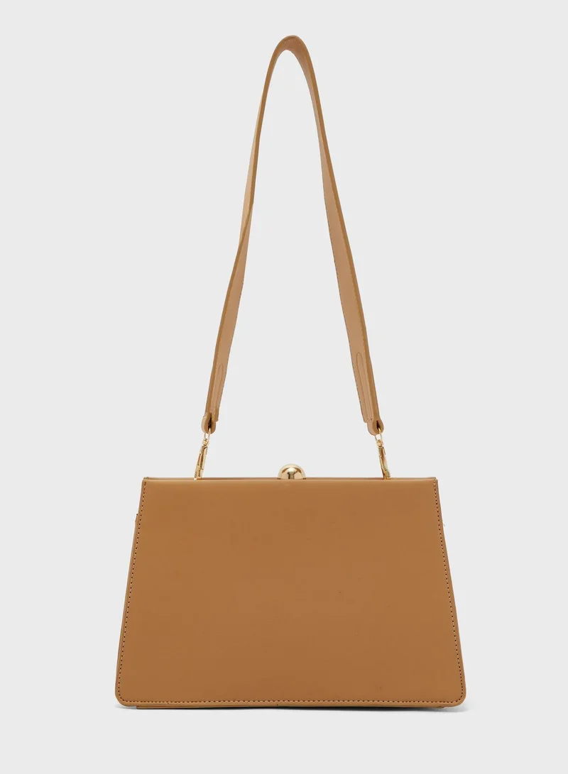ELLA Clasp Top Wide Strap Handbag