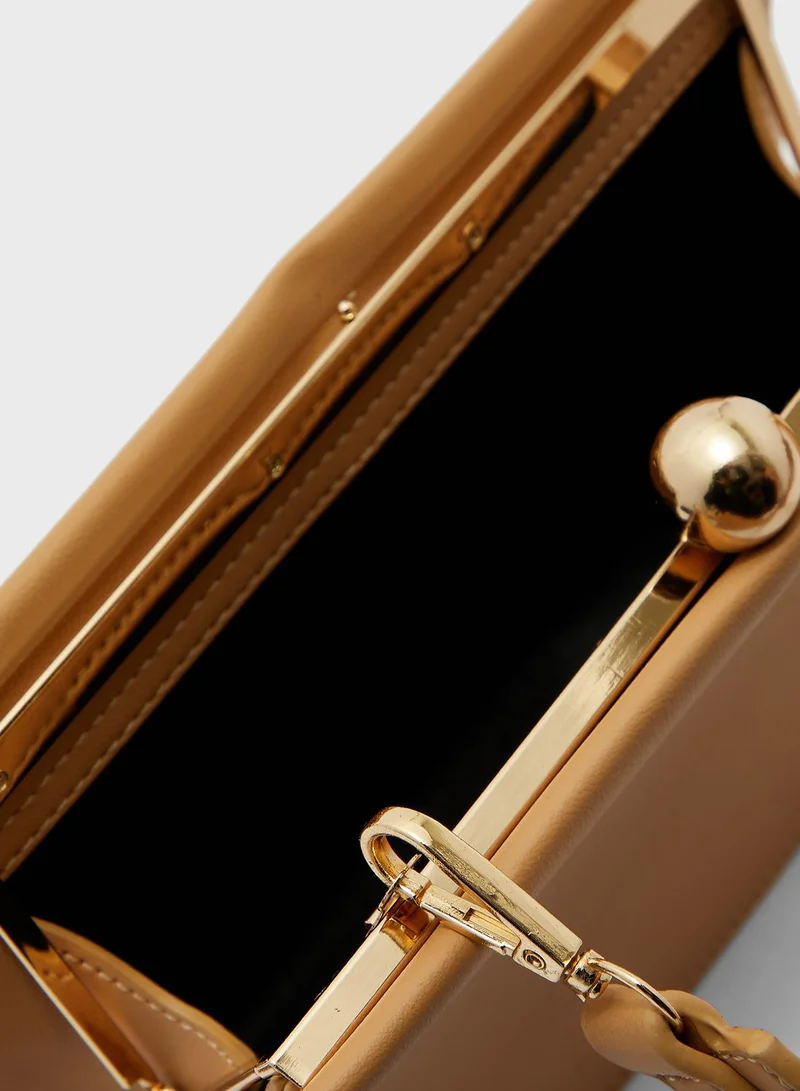 ELLA Clasp Top Wide Strap Handbag