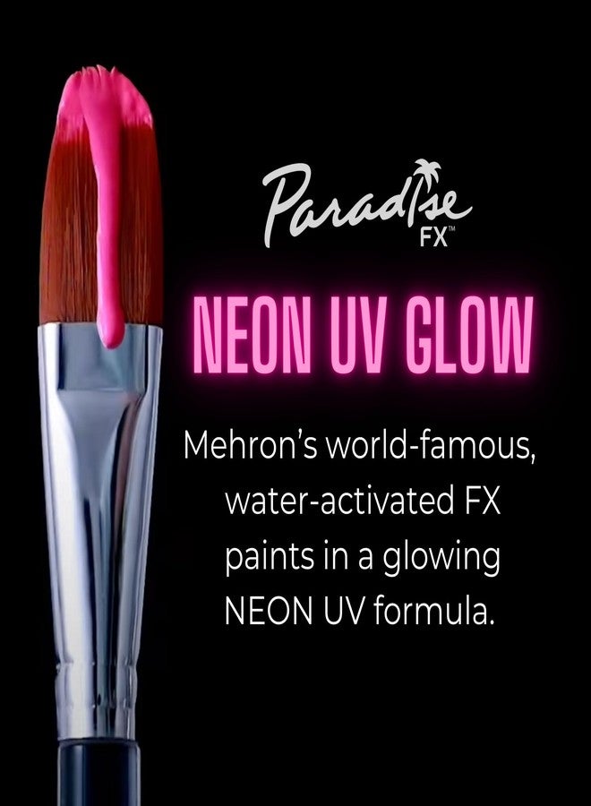 Mehron Paradise FX UV Neon Glow - Intergalactic - Neon Pink/Coral UV 0.25 oz | Pro Water-Activated Shimmer Paint for Raves, Costumes, SFX, Halloween, Stage, Screen, Theater & Cosplay - Image 3