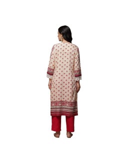 Biba BIBA Printed Rayon Round Neck Women's Kurta (Pink,Size_32)  - Image 2