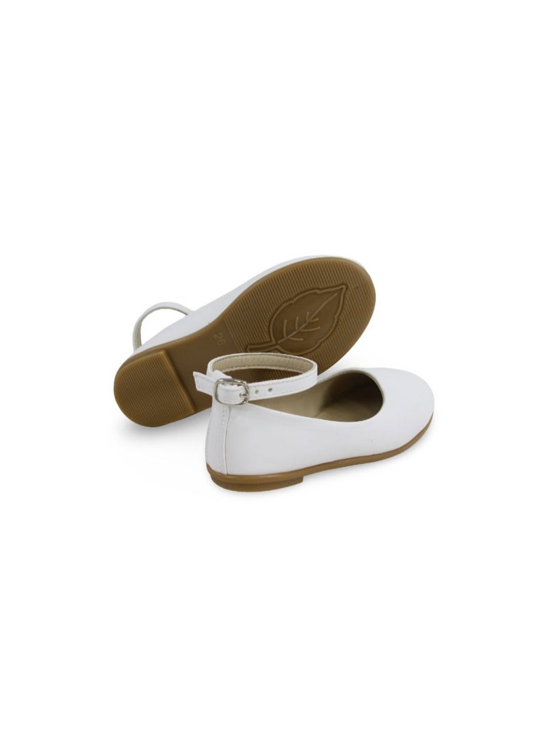 EASY Baby Girls Leather Ballerina – White - Image 3