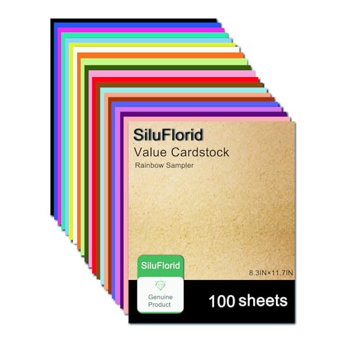 SiluFlorid 100 Sheets Colored Printer Paper 20 Assorted Colors 83 X 117 Lightweight Construction Paper Double Sided Origami Paper for Crafts Art 70gsm19lb - Image 1