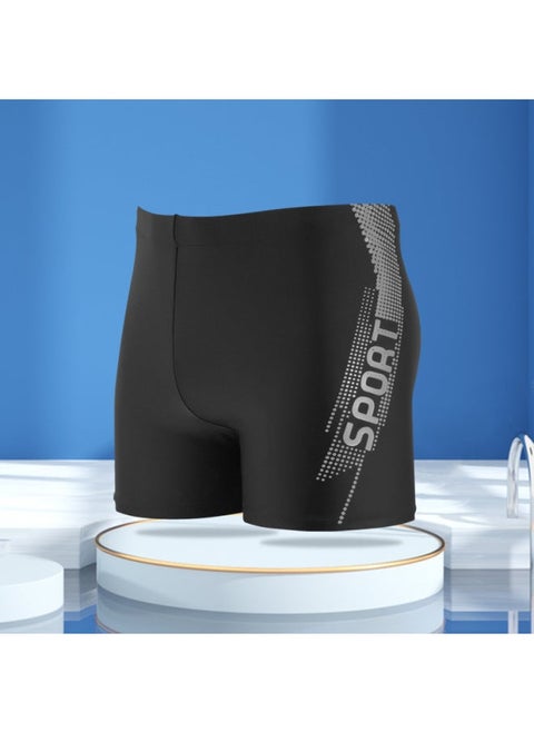 Simple Printed Men's Swimming Trunks Plus Size Soft And Comfortable Lining Adult Hot Spring Boxer Wholesale-Color:Gray Offset Printing-Size:4XL (recommended 80.00 Kg-90.00 Kg