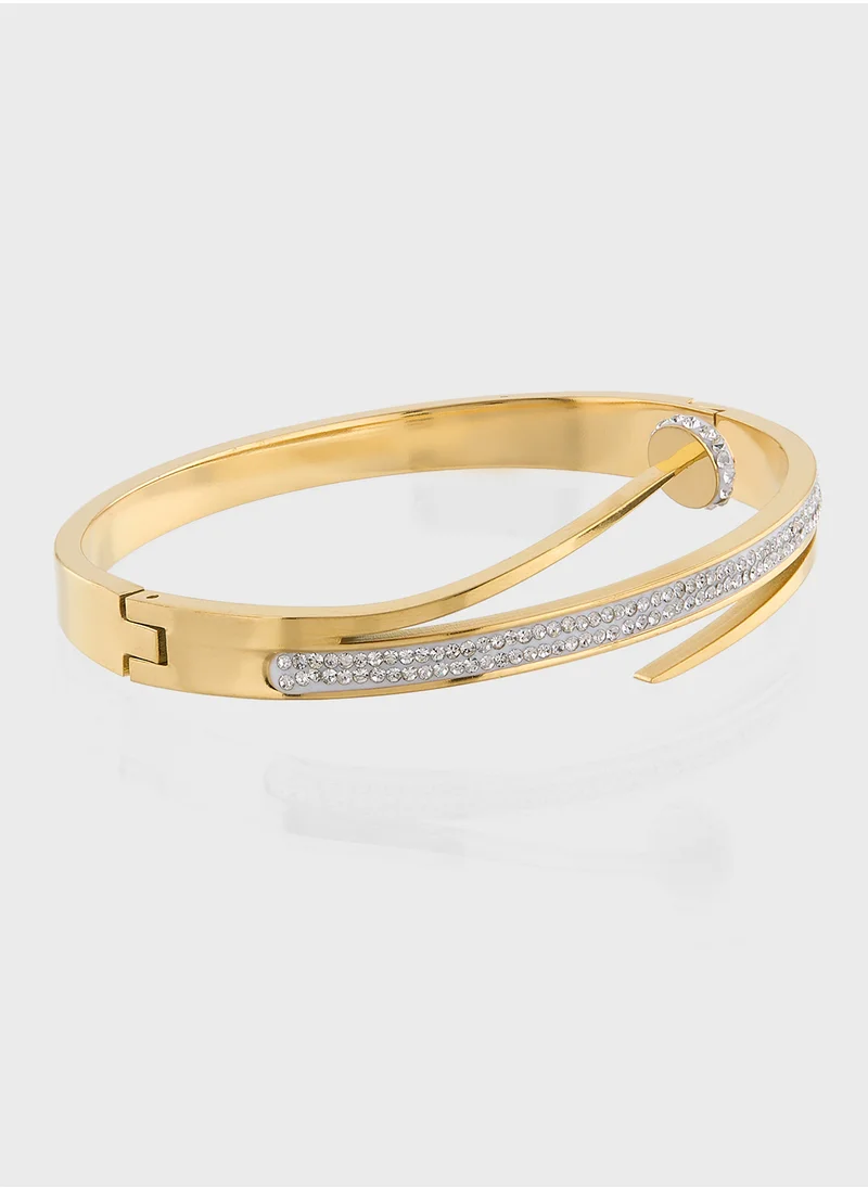 Staurtz Nailed  Double Rimed Bracelet - Gold