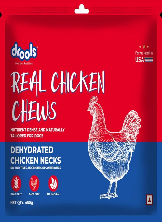 Drools All Life Stages Dog Treats, Dehydrated Chews Necks, 450g | Real Chicken Flavour | Vital Nutrients | Digestive Health | Protein-Packed | Tasty & Nutritious | No Artificial Colours - Image 1